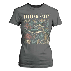 Feeling Salty Shark Lover Vintage Ocean Life T Shirt For Women
