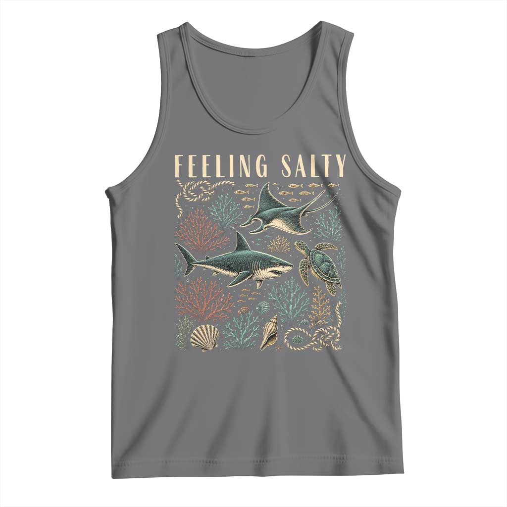 Feeling Salty Shark Lover Vintage Ocean Life Tank Top