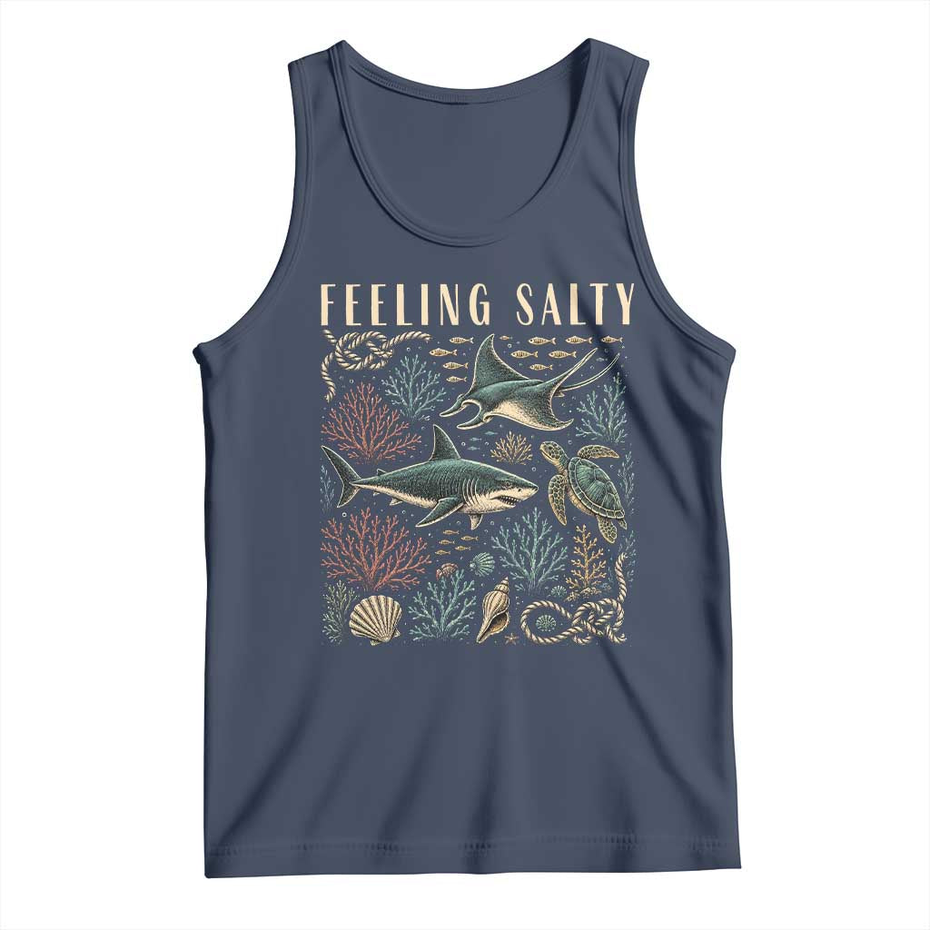 Feeling Salty Shark Lover Vintage Ocean Life Tank Top