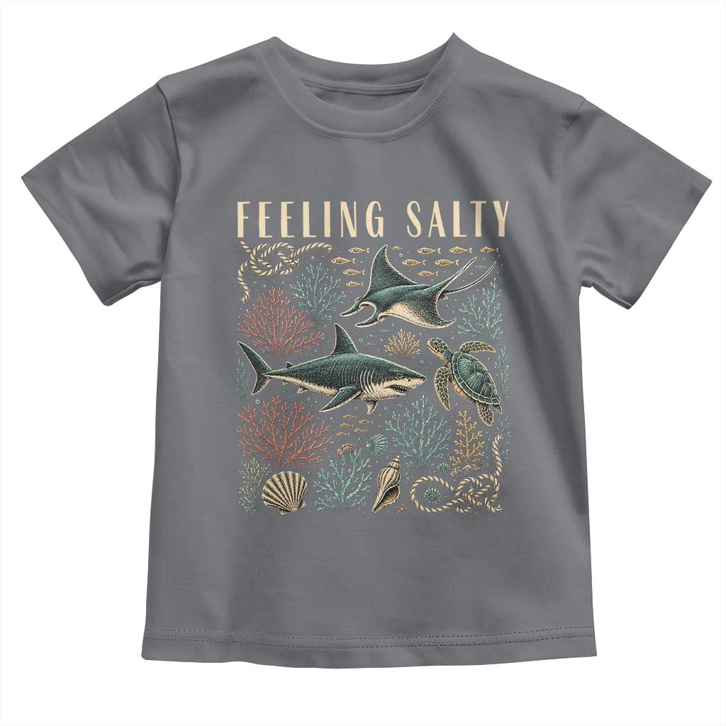 Feeling Salty Shark Lover Vintage Ocean Life Toddler T Shirt