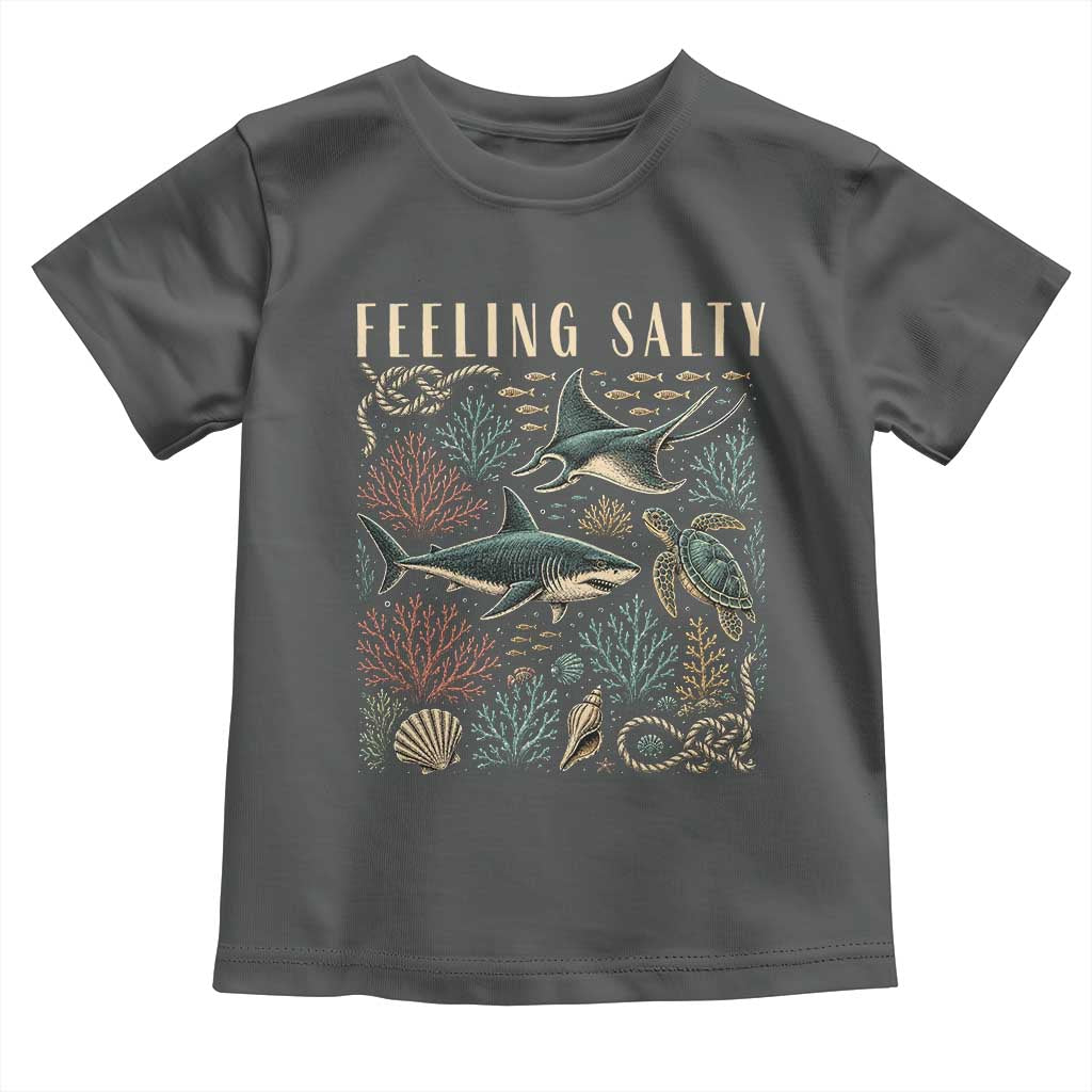 Feeling Salty Shark Lover Vintage Ocean Life Toddler T Shirt