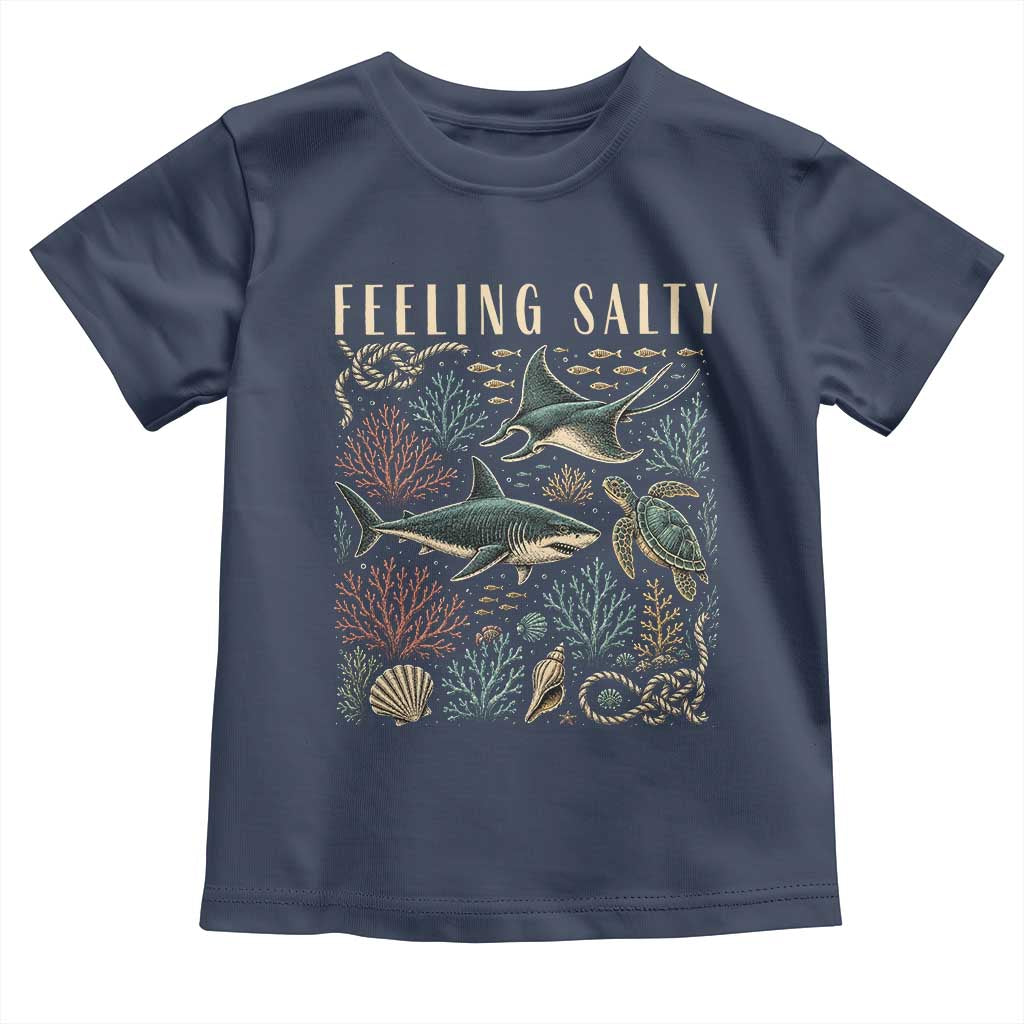 Feeling Salty Shark Lover Vintage Ocean Life Toddler T Shirt