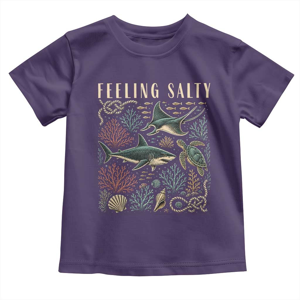 Feeling Salty Shark Lover Vintage Ocean Life Toddler T Shirt