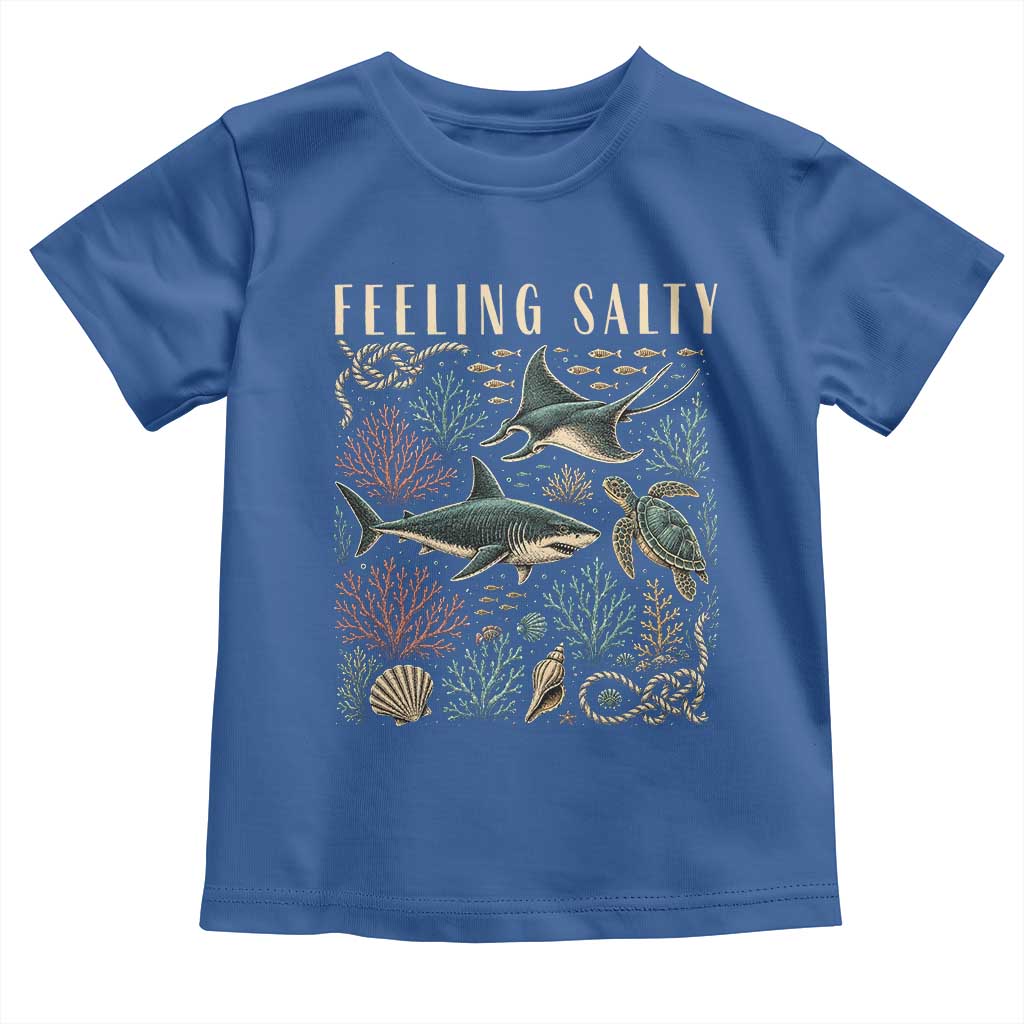 Feeling Salty Shark Lover Vintage Ocean Life Toddler T Shirt