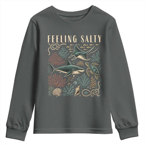 Feeling Salty Shark Lover Vintage Ocean Life Youth Sweatshirt