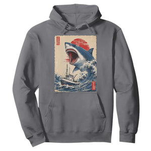 Megalodon Shark Japanese Vintage Graphic Ukiyo e Art Hoodie