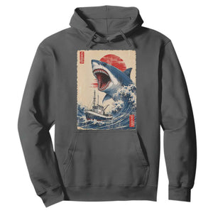 Megalodon Shark Japanese Vintage Graphic Ukiyo e Art Hoodie