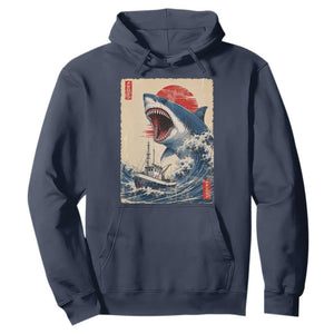 Megalodon Shark Japanese Vintage Graphic Ukiyo e Art Hoodie