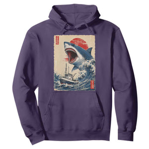 Megalodon Shark Japanese Vintage Graphic Ukiyo e Art Hoodie