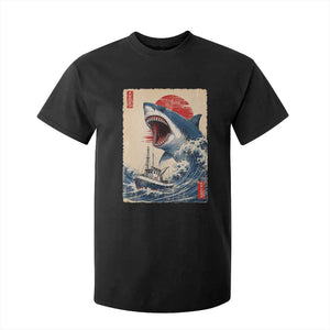 Megalodon Shark Japanese Vintage Graphic Ukiyo e Art T Shirt For Kid