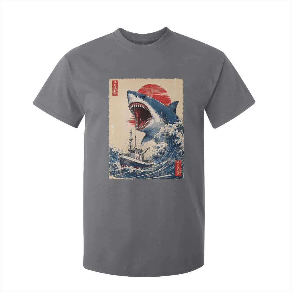 Megalodon Shark Japanese Vintage Graphic Ukiyo e Art T Shirt For Kid