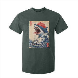 Megalodon Shark Japanese Vintage Graphic Ukiyo e Art T Shirt For Kid