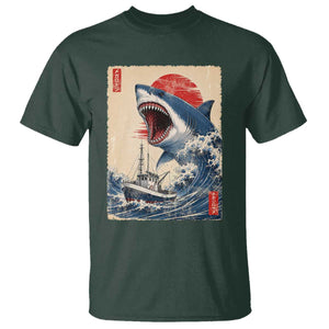 Megalodon Shark Japanese Vintage Graphic Ukiyo e Art T Shirt