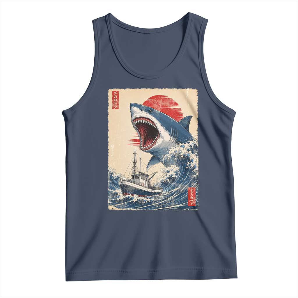 Megalodon Shark Japanese Vintage Graphic Ukiyo e Art Tank Top