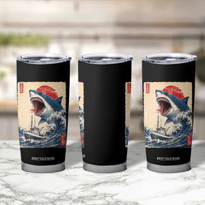 Megalodon Shark Japanese Vintage Graphic Ukiyo e Art Tumbler Cup