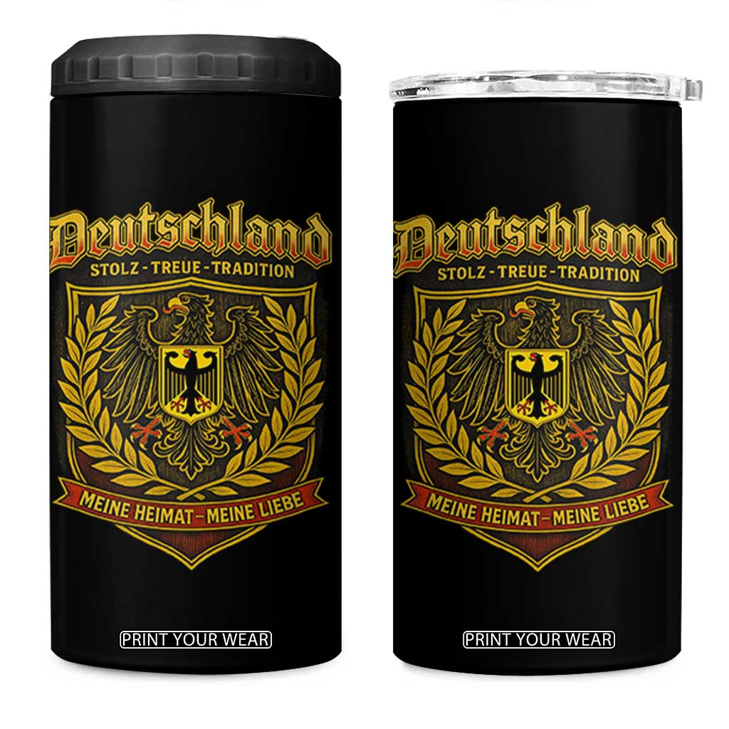 German Heritage Pride 4 in 1 Can Cooler Tumbler Deutschland Stolz Treue Tradition Meine Heimat Meine Liebe TS11 One Size: 16 oz Black Print Your Wear