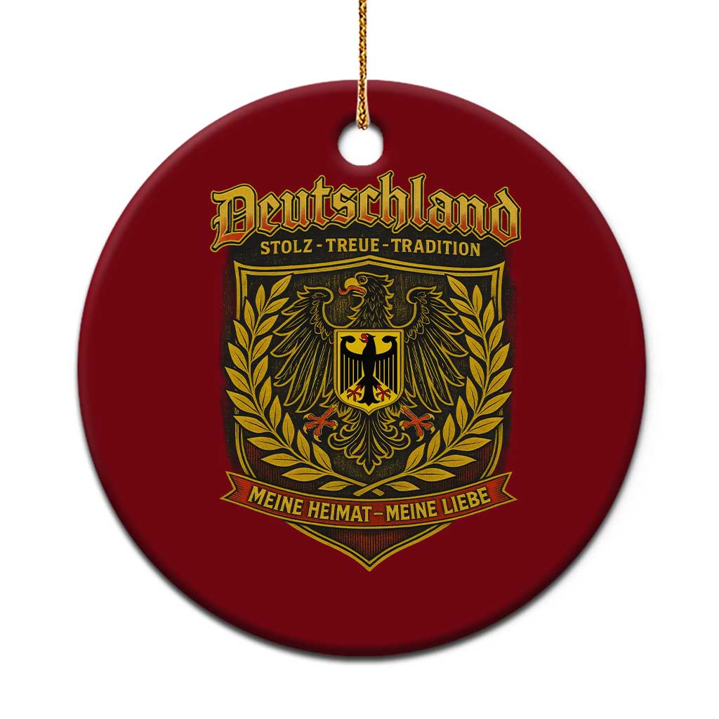 German Heritage Pride Ceramic Ornament Deutschland Stolz Treue Tradition Meine Heimat Meine Liebe TS11 1pc Red Print Your Wear