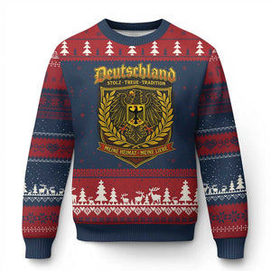 German Heritage Pride Ugly Christmas Sweater Deutschland Stolz Treue Tradition Meine Heimat Meine Liebe TS11 Navy Red Print Your Wear
