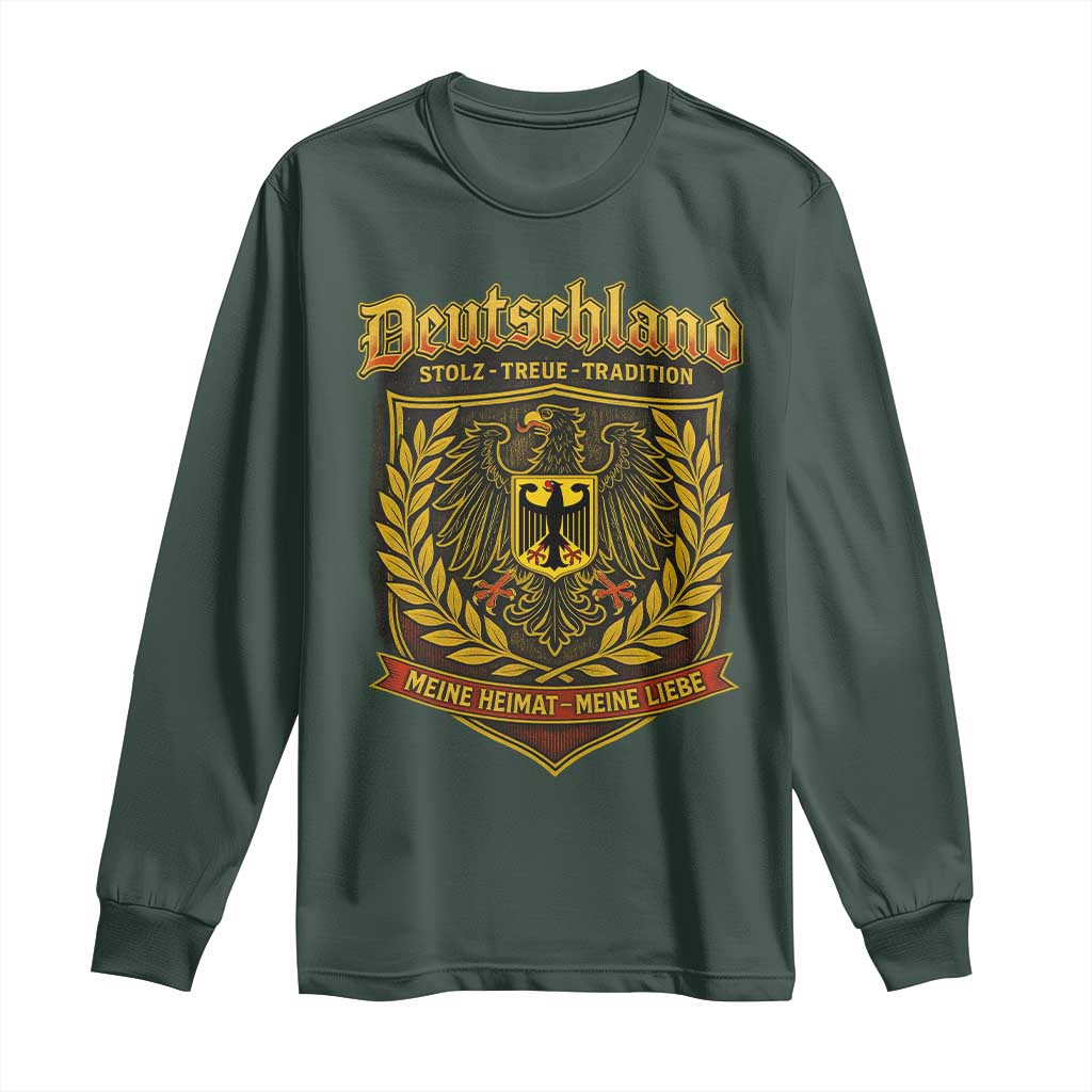 German Heritage Pride Long Sleeve Shirt Deutschland Stolz Treue Tradition Meine Heimat Meine Liebe TS11 Dark Forest Green Print Your Wear
