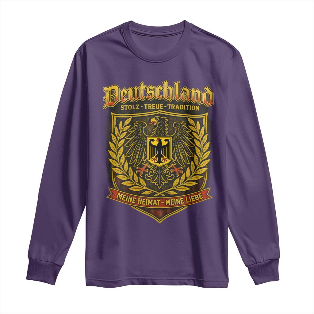 German Heritage Pride Long Sleeve Shirt Deutschland Stolz Treue Tradition Meine Heimat Meine Liebe TS11 Purple Print Your Wear