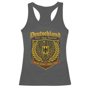 German Heritage Pride Racerback Tank Top Deutschland Stolz Treue Tradition Meine Heimat Meine Liebe TS11 Dark Heather Print Your Wear
