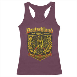 German Heritage Pride Racerback Tank Top Deutschland Stolz Treue Tradition Meine Heimat Meine Liebe TS11 Maroon Print Your Wear