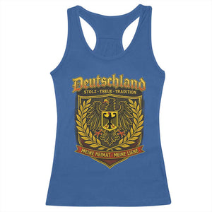German Heritage Pride Racerback Tank Top Deutschland Stolz Treue Tradition Meine Heimat Meine Liebe TS11 Royal Blue Print Your Wear