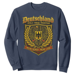 German Heritage Pride Sweatshirt Deutschland Stolz Treue Tradition Meine Heimat Meine Liebe TS11 Navy Print Your Wear