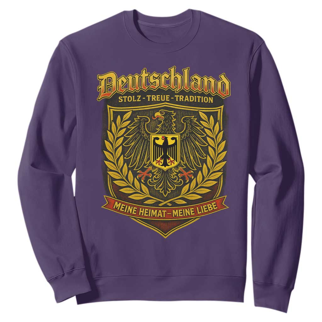 German Heritage Pride Sweatshirt Deutschland Stolz Treue Tradition Meine Heimat Meine Liebe TS11 Purple Print Your Wear