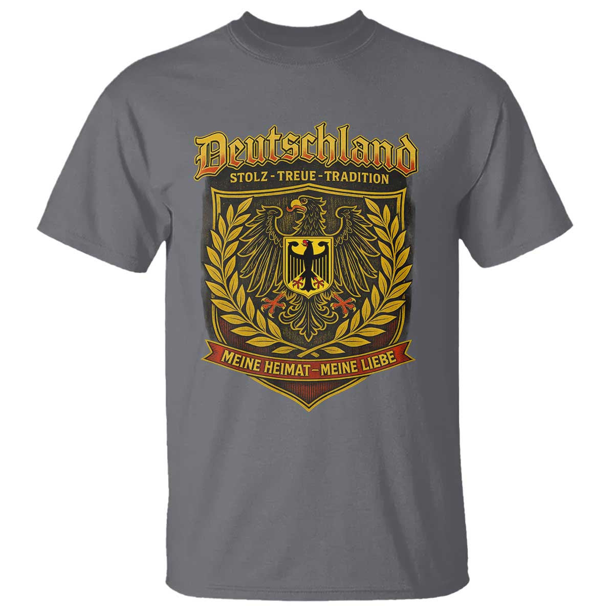 German Heritage Pride T Shirt Deutschland Stolz Treue Tradition Meine Heimat Meine Liebe TS11 Charcoal Print Your Wear