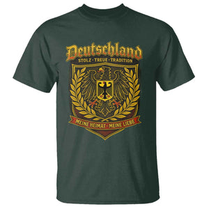 German Heritage Pride T Shirt Deutschland Stolz Treue Tradition Meine Heimat Meine Liebe TS11 Dark Forest Green Print Your Wear