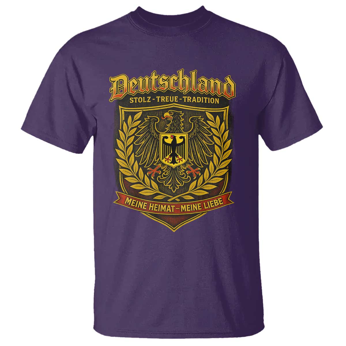 German Heritage Pride T Shirt Deutschland Stolz Treue Tradition Meine Heimat Meine Liebe TS11 Purple Print Your Wear