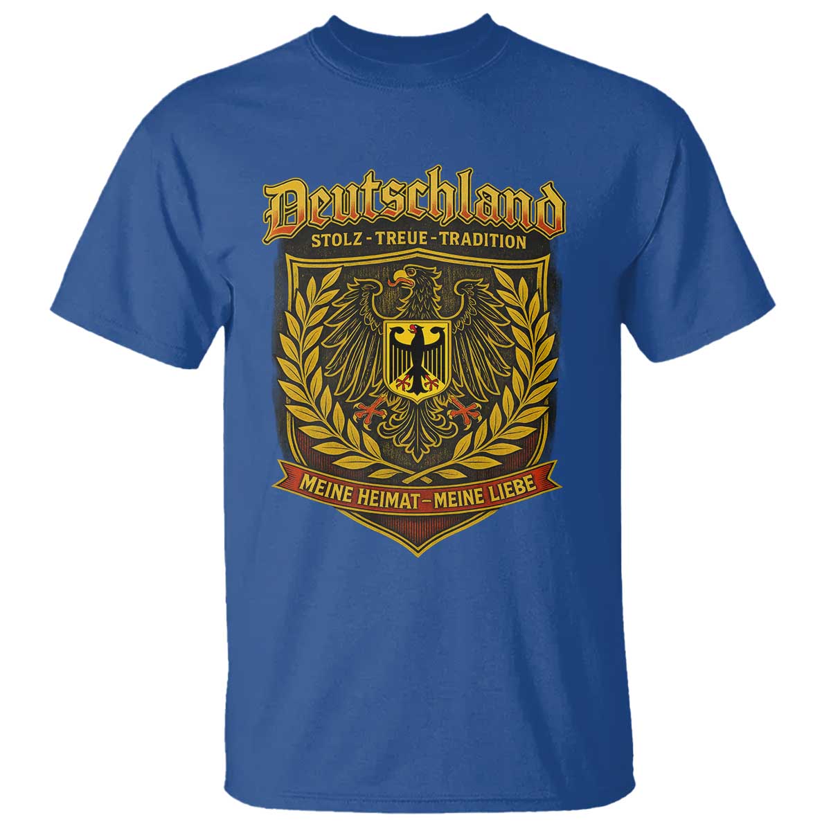 German Heritage Pride T Shirt Deutschland Stolz Treue Tradition Meine Heimat Meine Liebe TS11 Royal Blue Print Your Wear