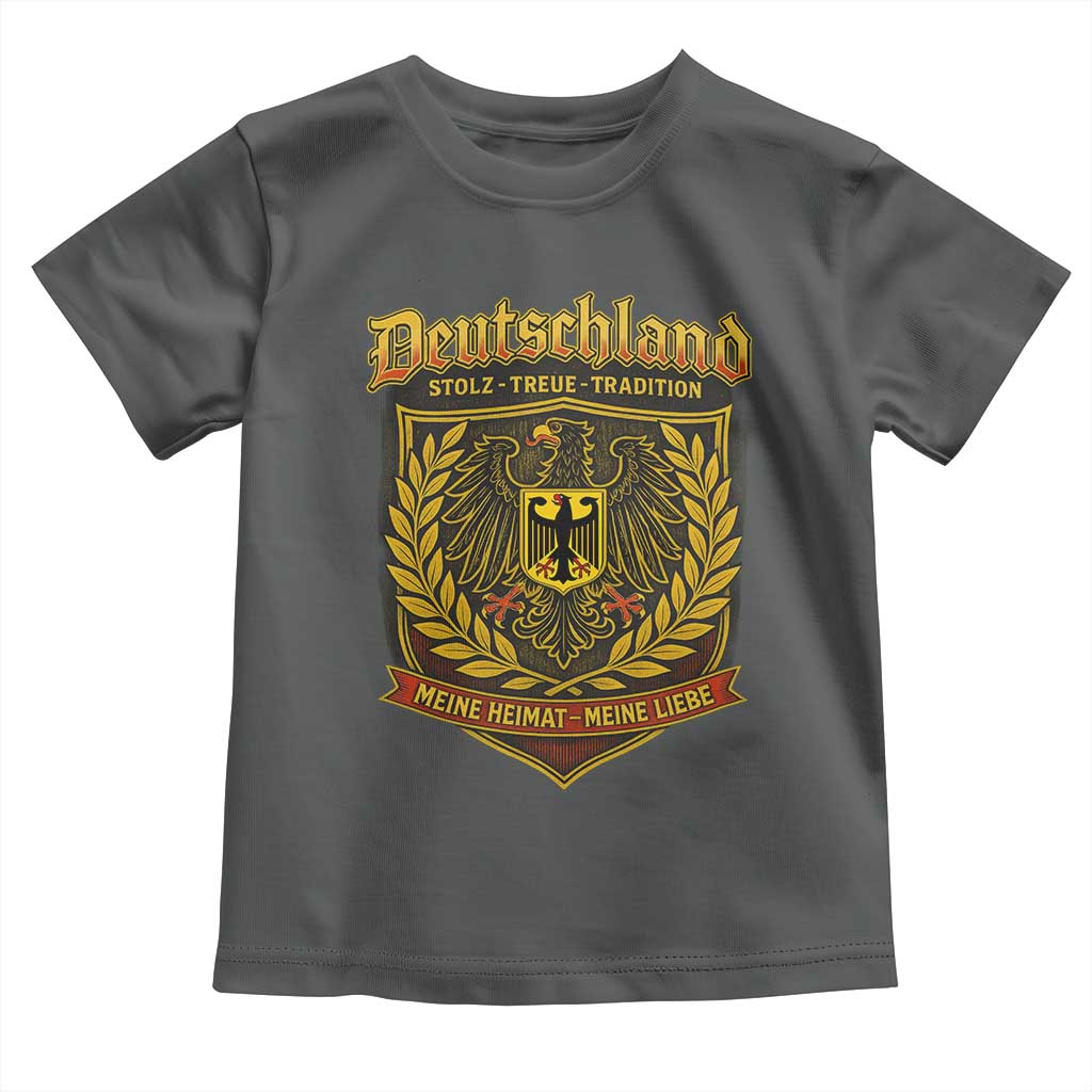 German Heritage Pride Toddler T Shirt Deutschland Stolz Treue Tradition Meine Heimat Meine Liebe TS11 Dark Heather Print Your Wear