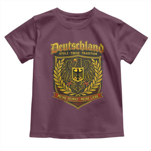 German Heritage Pride Toddler T Shirt Deutschland Stolz Treue Tradition Meine Heimat Meine Liebe TS11 Maroon Print Your Wear