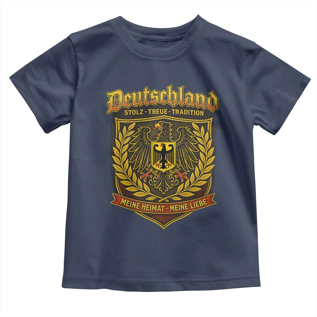 German Heritage Pride Toddler T Shirt Deutschland Stolz Treue Tradition Meine Heimat Meine Liebe TS11 Navy Print Your Wear