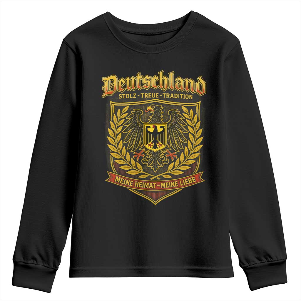 German Heritage Pride Youth Sweatshirt Deutschland Stolz Treue Tradition Meine Heimat Meine Liebe TS11 Black Print Your Wear