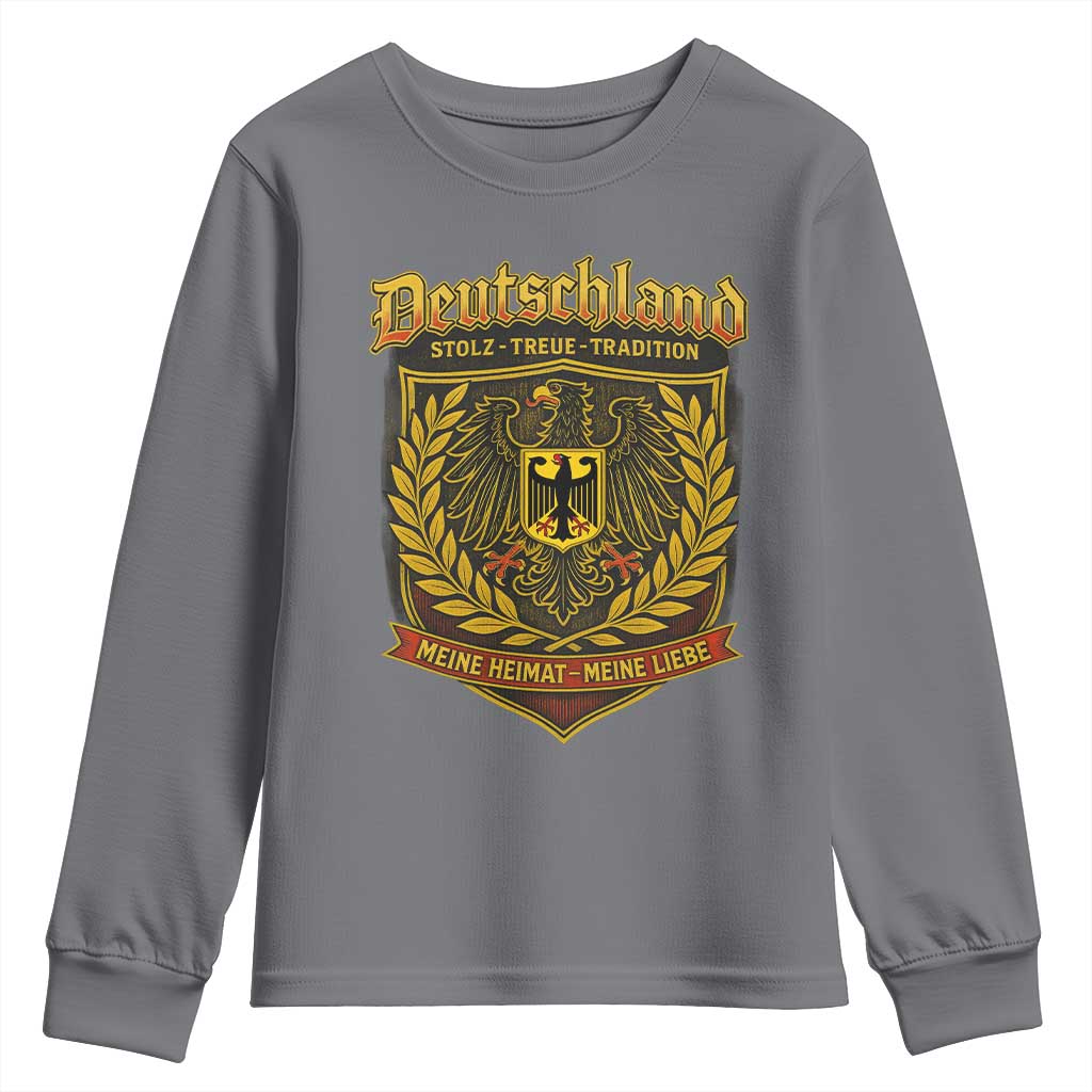 German Heritage Pride Youth Sweatshirt Deutschland Stolz Treue Tradition Meine Heimat Meine Liebe TS11 Charcoal Print Your Wear