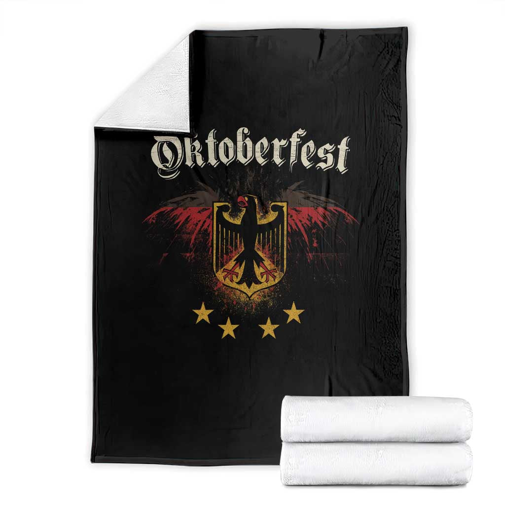 Oktoberfest German Drinking Festival Throw Blanket Bundesadler Coat of Arms Star TS11 Black Print Your Wear