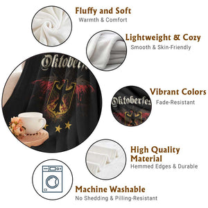 Oktoberfest German Drinking Festival Throw Blanket Bundesadler Coat of Arms Star TS11 Print Your Wear