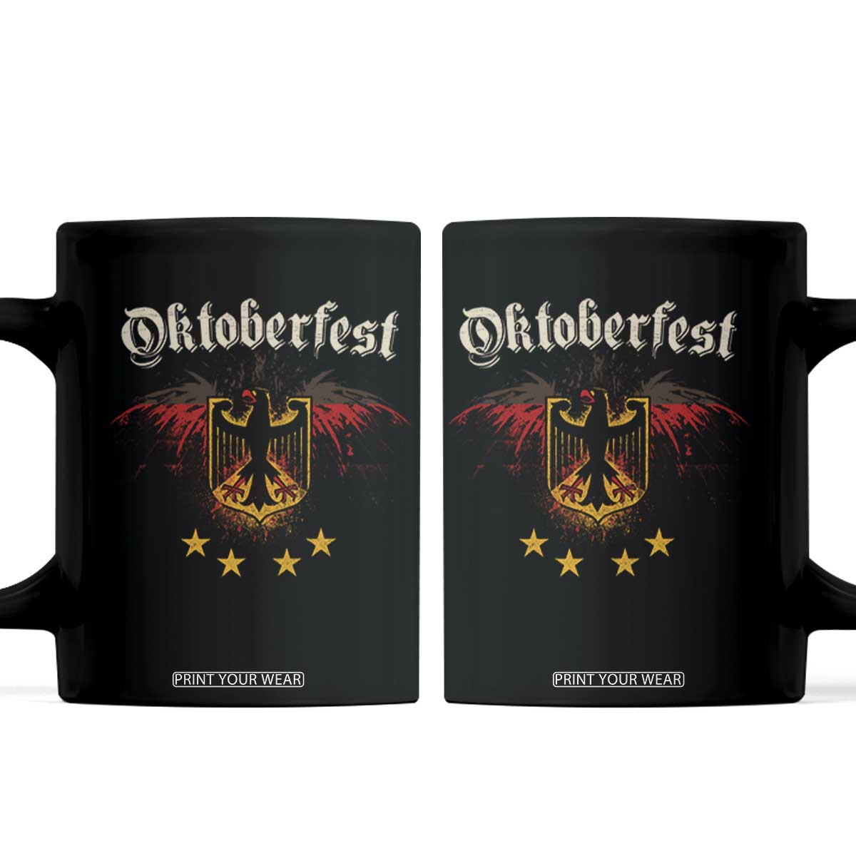 Oktoberfest German Drinking Festival Coffee Mug Bundesadler Coat of Arms Star TS11 Black Print Your Wear
