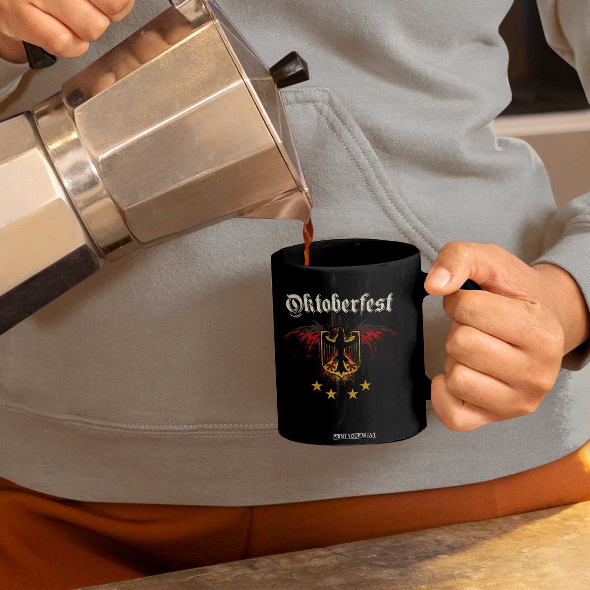 Oktoberfest German Drinking Festival Coffee Mug Bundesadler Coat of Arms Star TS11 Print Your Wear