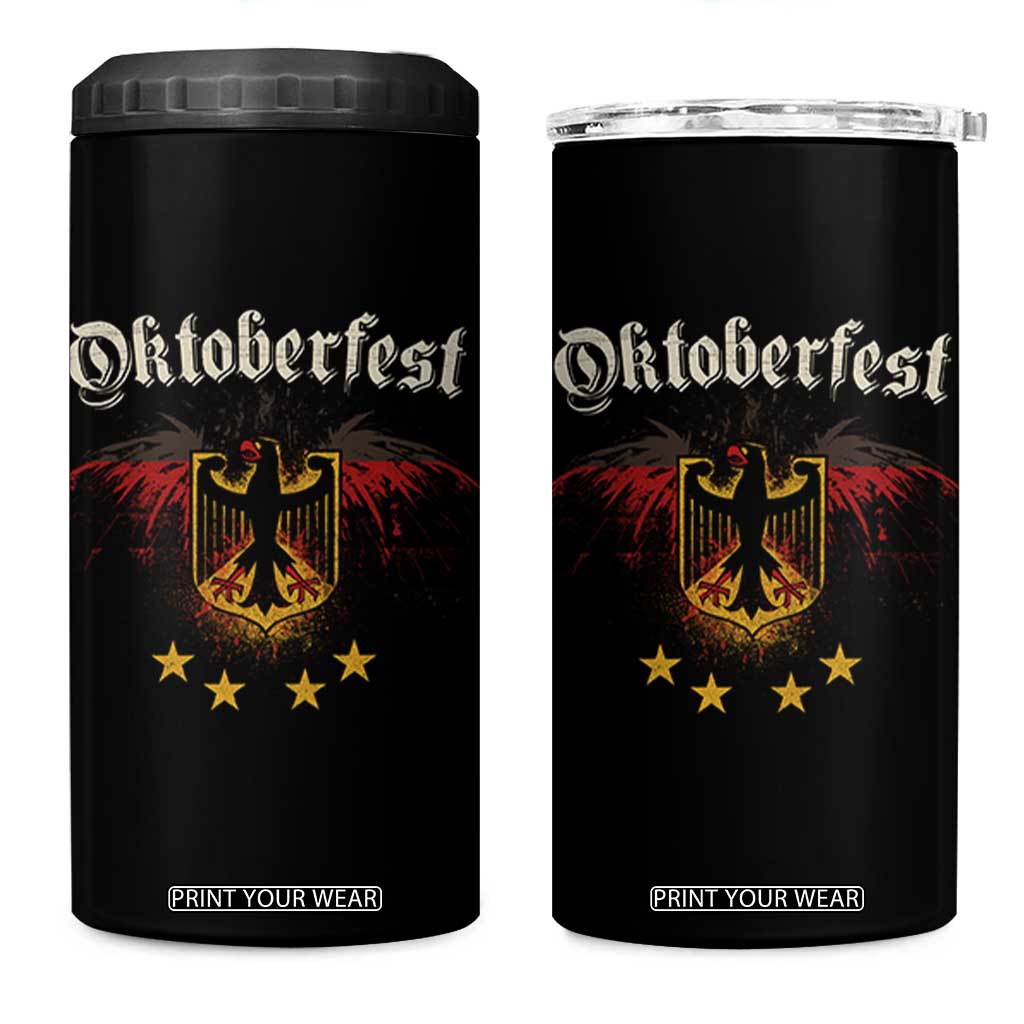 Oktoberfest German Drinking Festival 4 in 1 Can Cooler Tumbler Bundesadler Coat of Arms Star TS11 One Size: 16 oz Black Print Your Wear