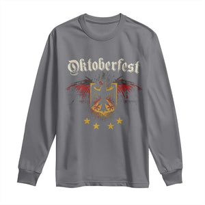 Oktoberfest German Drinking Festival Long Sleeve Shirt Bundesadler Coat of Arms Star TS11 Charcoal Print Your Wear