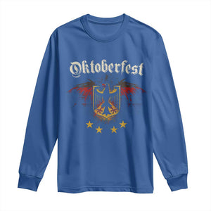 Oktoberfest German Drinking Festival Long Sleeve Shirt Bundesadler Coat of Arms Star TS11 Royal Blue Print Your Wear