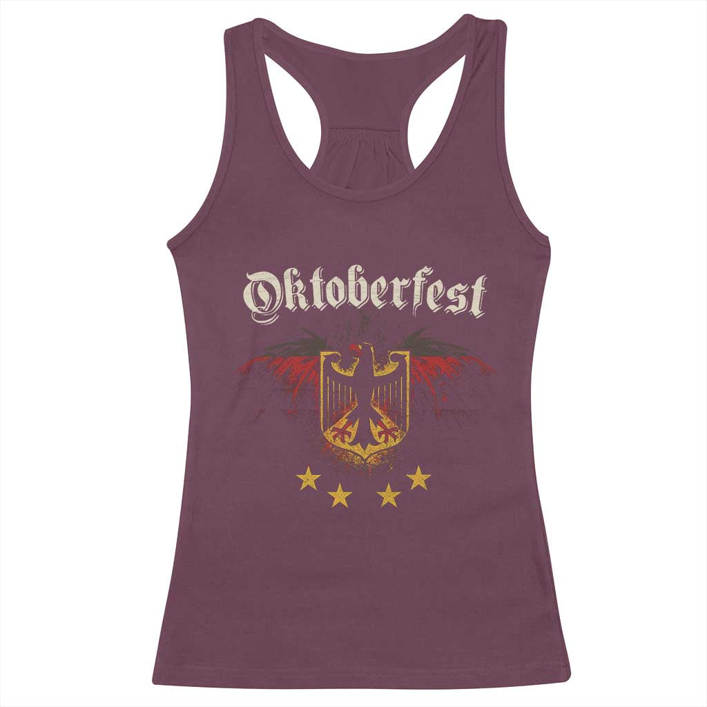 Oktoberfest German Drinking Festival Racerback Tank Top Bundesadler Coat of Arms Star TS11 Maroon Print Your Wear