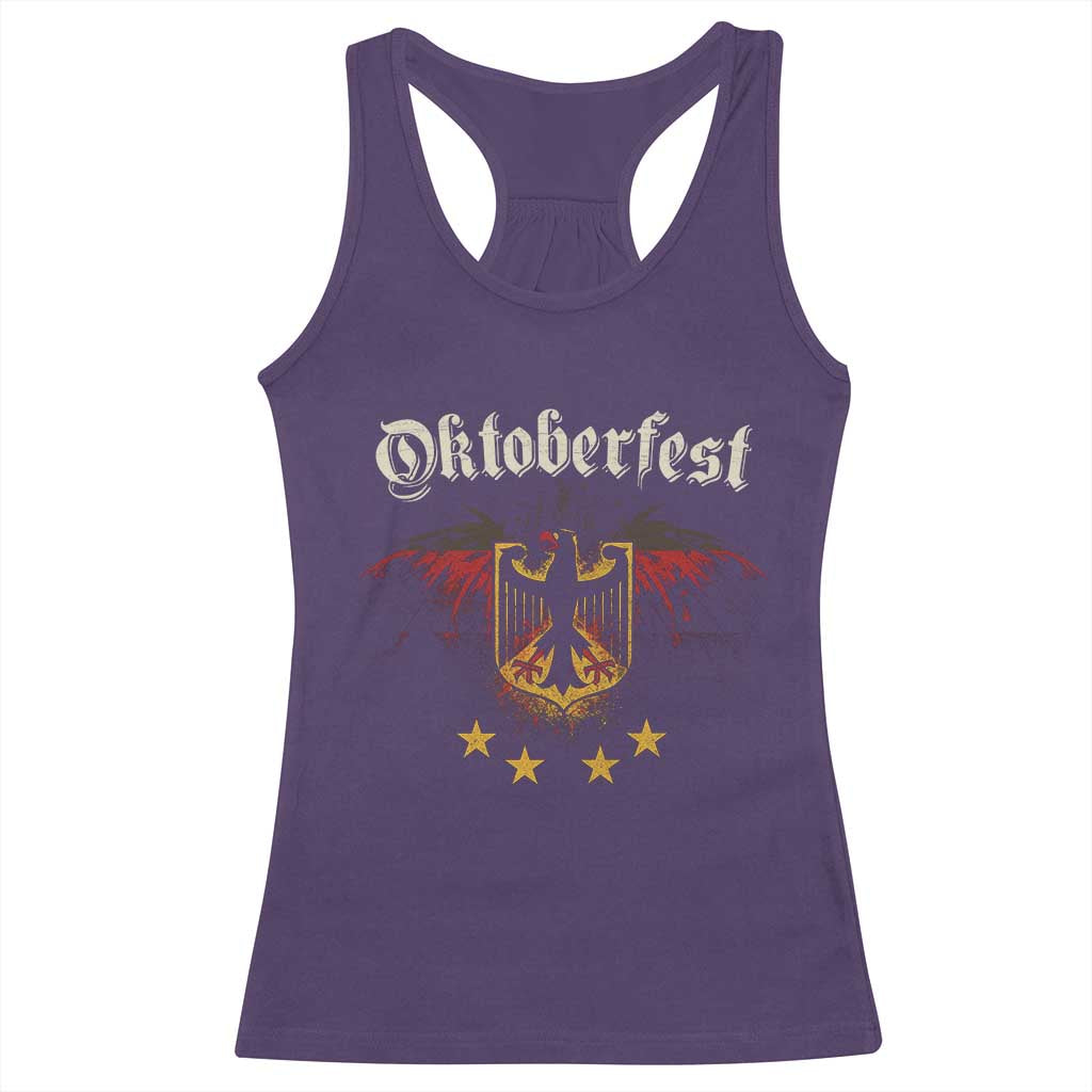 Oktoberfest German Drinking Festival Racerback Tank Top Bundesadler Coat of Arms Star TS11 Purple Print Your Wear