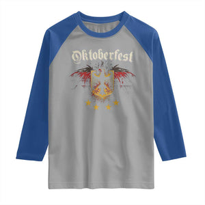 Oktoberfest German Drinking Festival Raglan Shirt Bundesadler Coat of Arms Star TS11 Sport Gray Royal Print Your Wear