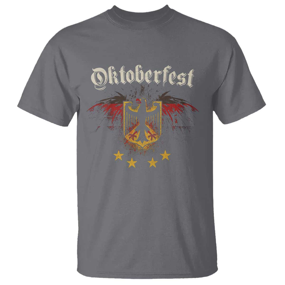 Oktoberfest German Drinking Festival T Shirt Bundesadler Coat of Arms Star TS11 Charcoal Print Your Wear