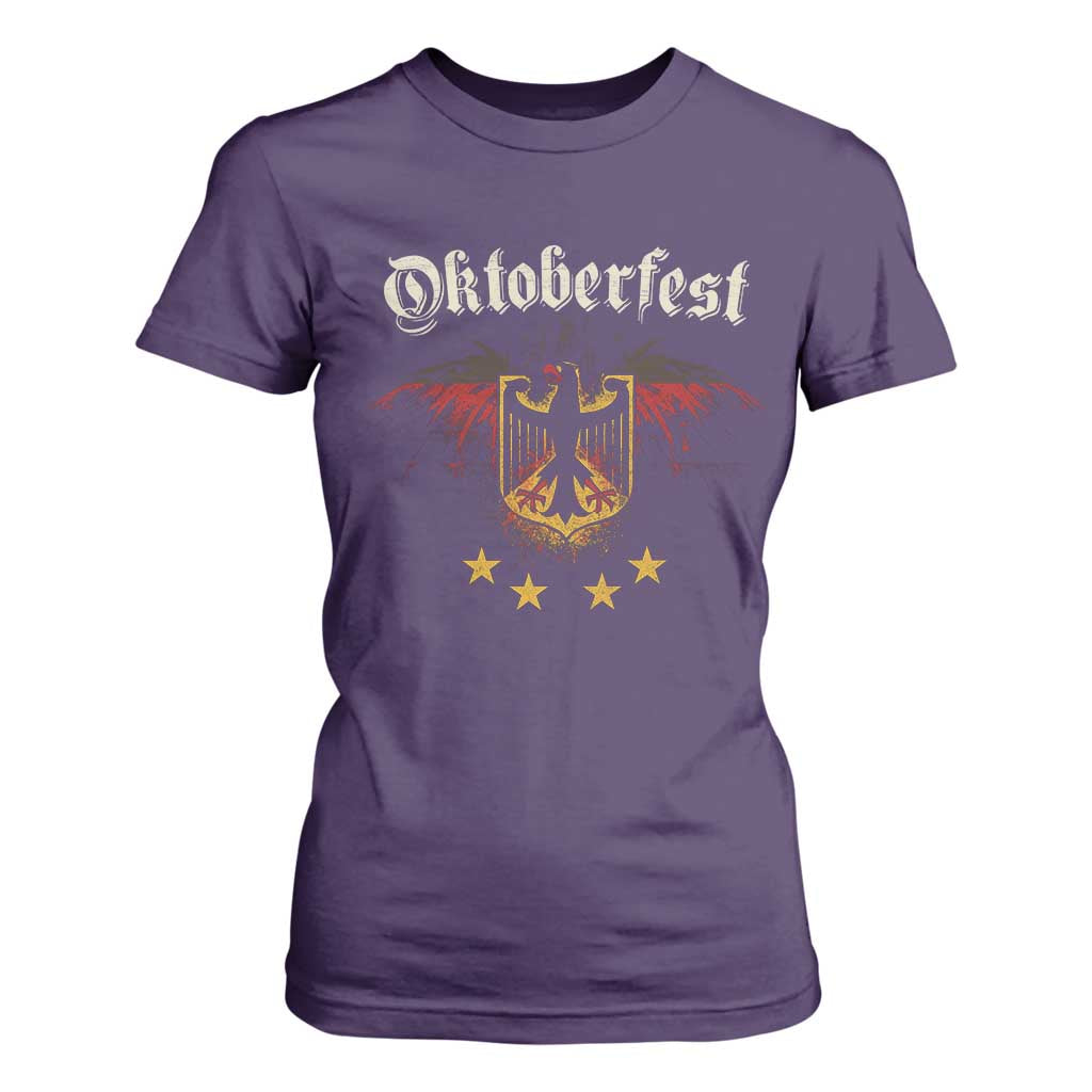 Oktoberfest German Drinking Festival T Shirt For Women Bundesadler Coat of Arms Star TS11 Purple Print Your Wear